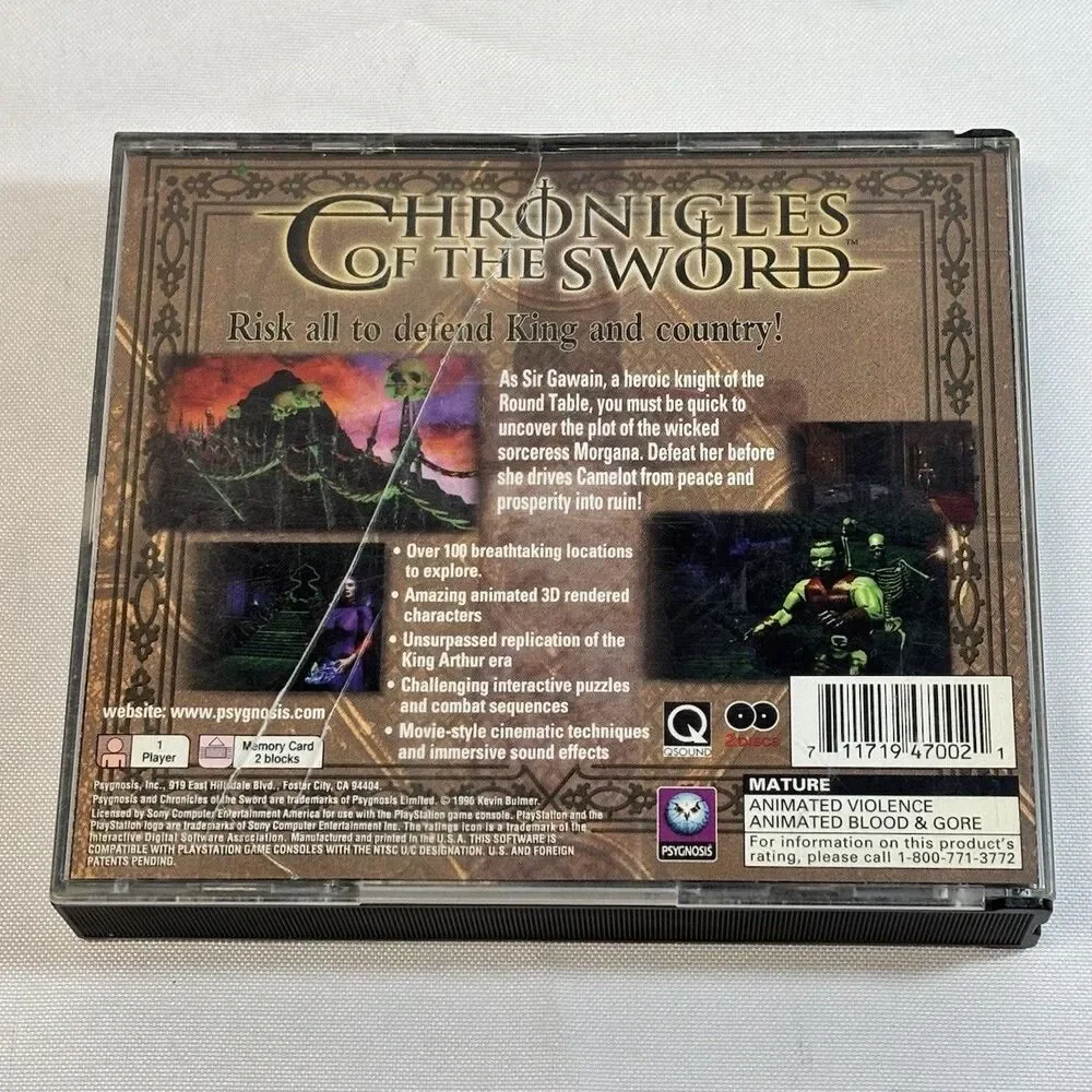 Chronicles of the Sword - Sony PlayStation 1 - 1996 - Tested - PS1 - PSOne - CIB